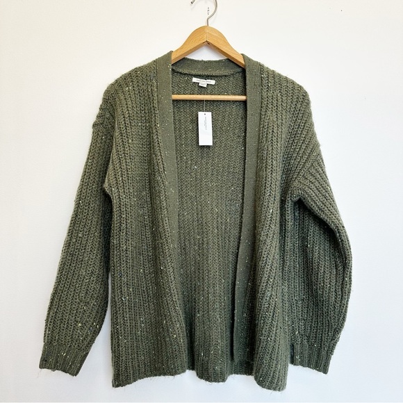 American Eagle NWT Open Front Sweater Cardigan Knit Oversized Slouchy Green XS - Picture 1 of 9